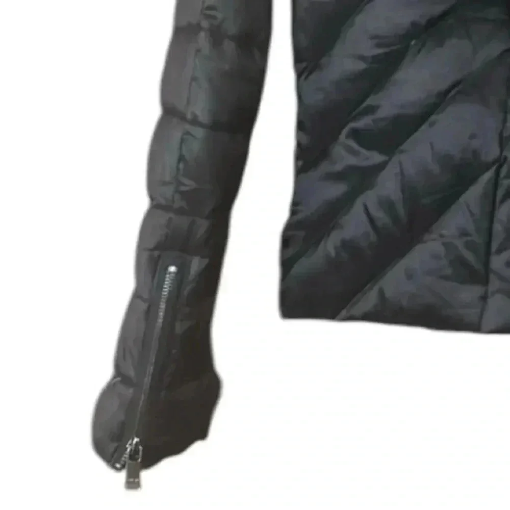 Bebe Quilted Puffer Down Filled Hooded Jacket Women’s Size XS Black
